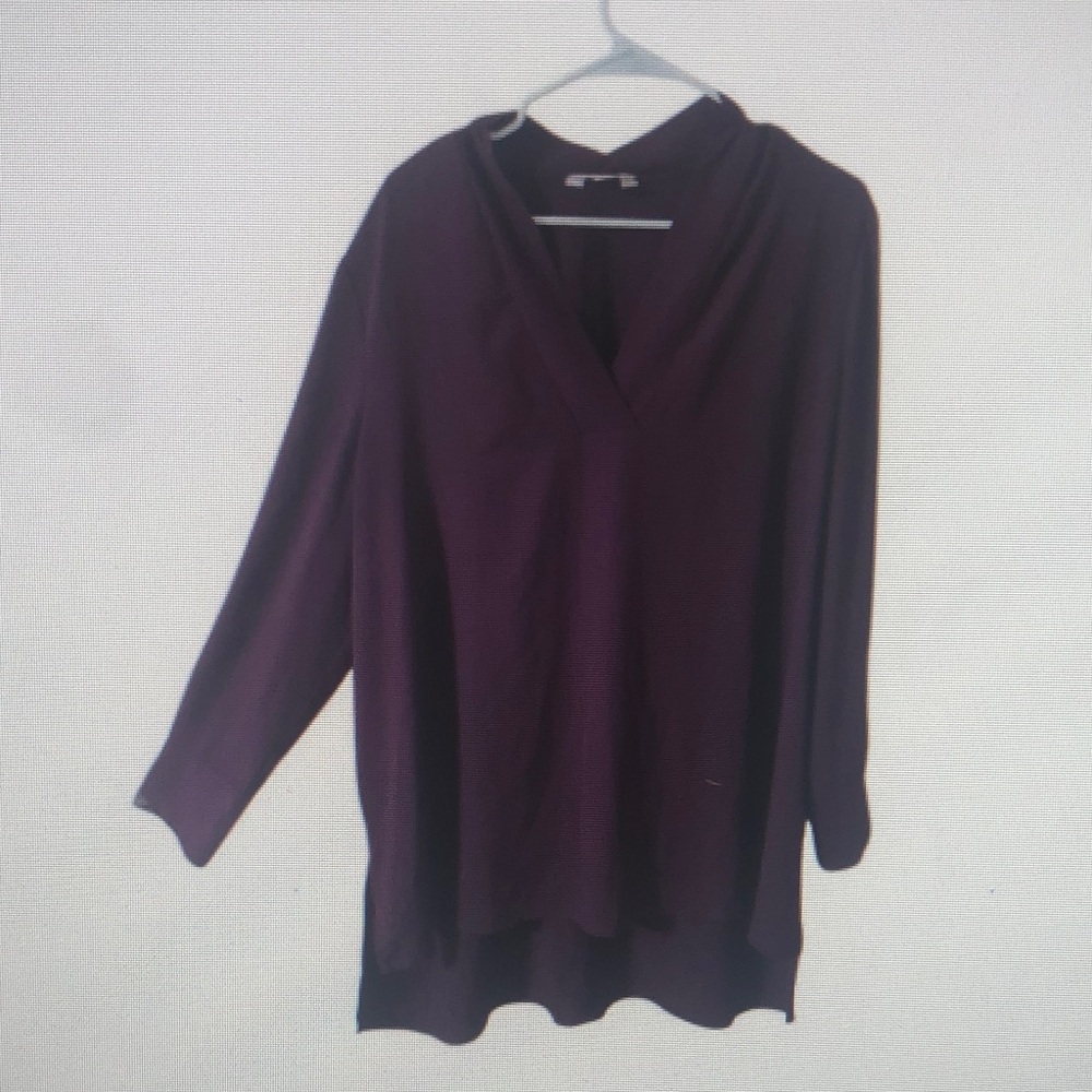 Terra & Sky Plum V-Neck Sweater